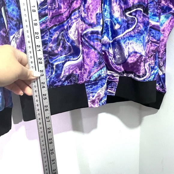 Victorious Soft Velvety Purple Marbled Tracksuit Zip up Top sz M - Picture 10 of 10